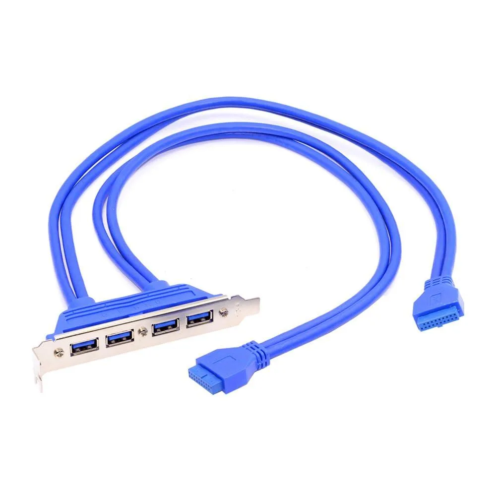Fervit Fervit 5Gbps 4-Port USB 3.0 20pin to PCI Bracket 50cm — product photo