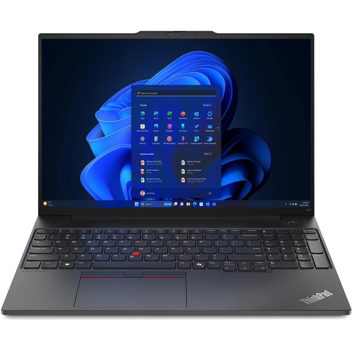 Lenovo Lenovo ThinkPad E16 Gen 2 laptop AMD Ryzen 5 7535U 8GB DDR5 256GB SSD 16.0" 60Hz Black No OS — product photo