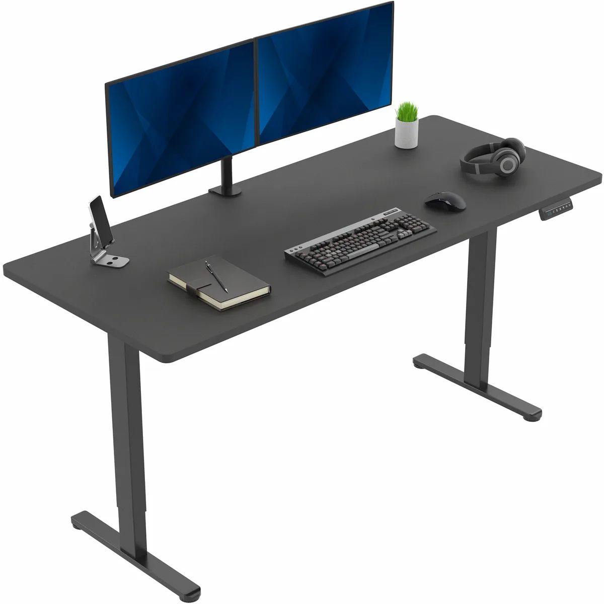 VIVO VIVO Dual Motor Standing Desk 71 x 30 Black Top Black Frame — product photo