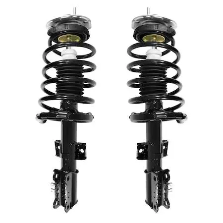 Boxed pair of silver front strut assemblies with springs and mounts
