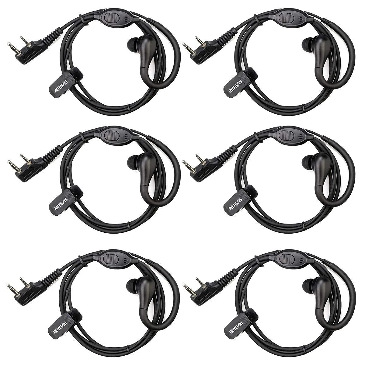 KEHIPI KEHIPI EEK007 2-Pin Earpiece with Mic, 6 Pack — product photo