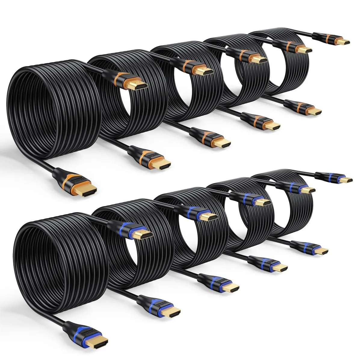V2 Technologies V2 Technologies 4K HDMI Cable 15FT 10-Pack 2.0 18Gbps 2 in 1 accessory — product photo