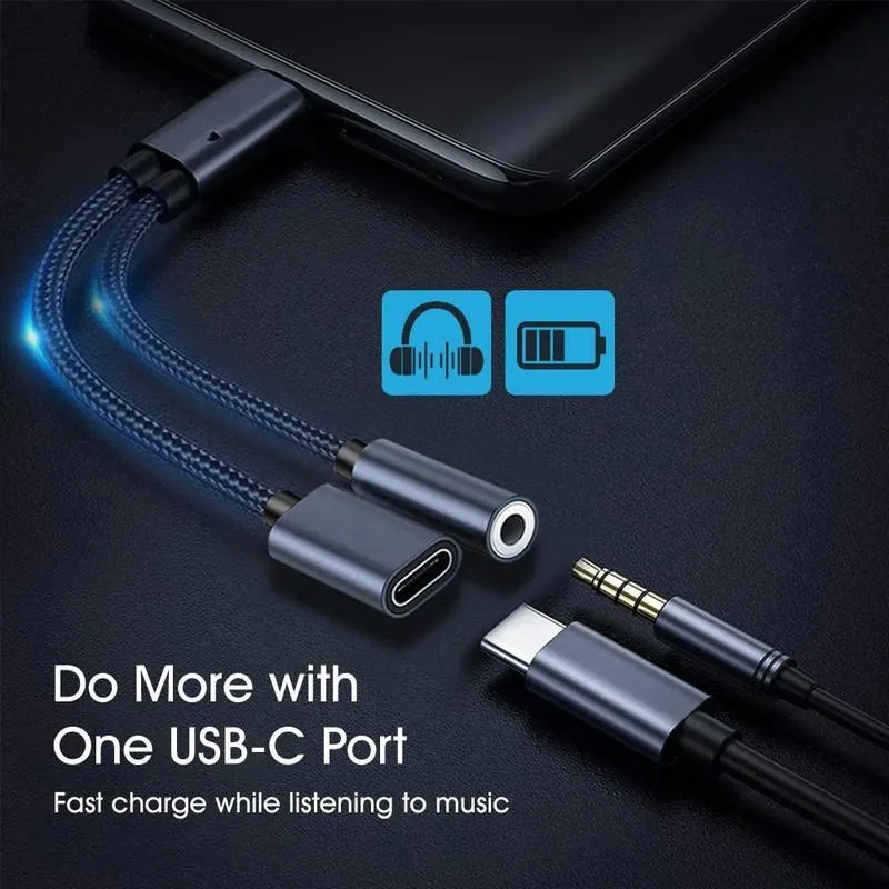 Betrusami Betrusami USB-C to 3.5 mm Headphone & Charger Adapter 60W PD — product photo