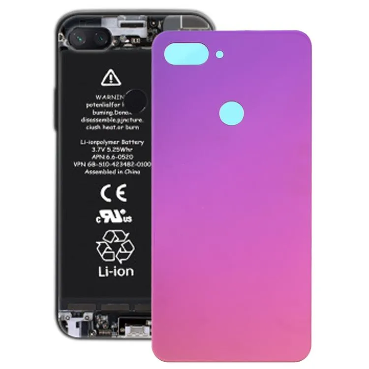 Purple back cover for Mi 8 Lite, smooth curved shell with camera cutout