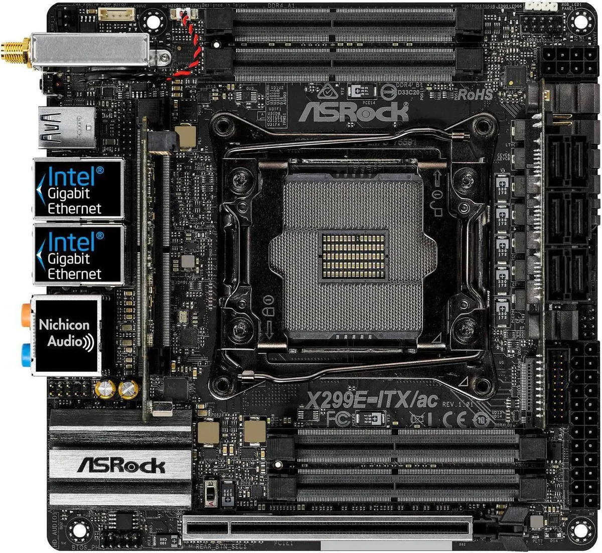 ASRock ASRock X299E-ITX/AC LGA 2066 Intel X299 Mini ITX motherboard — product photo