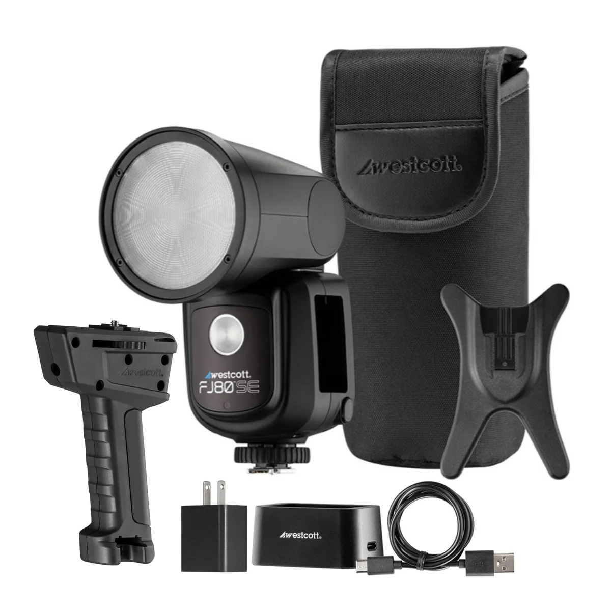 Westcott Westcott FJ80-SE M 80Ws Speedlight with ProGrip 2 Handheld Mount — product photo