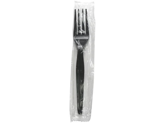 Boardwalk Boardwalk BWKFORKHWPSBIW Heavyweight Polystyrene Fork Black 1000 Carton — product photo