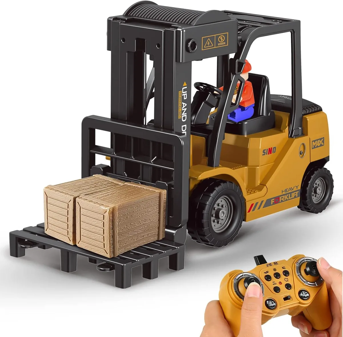usbroway usbroway 11 Channel RC Forklift Toy with Sound Light Spray Two Batteries — product photo