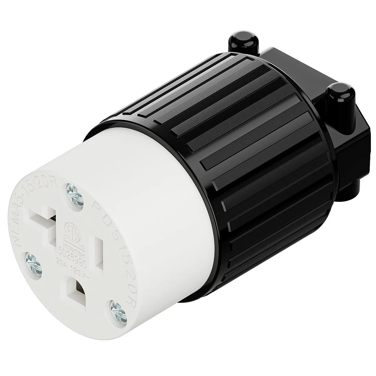 LORDWORLD LORDWORLD Nema 5-20R 20A 125V Female AC Socket Black White — product photo