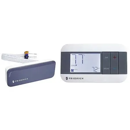 White rectangular wireless thermostat with smooth finish