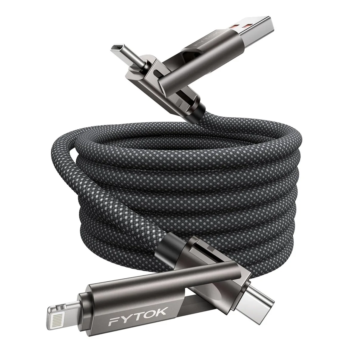 Mobee Mobee 4-in-1 USB-C &amp; USB-A to Lightning &amp; USB-C Cable 60W 6ft — product photo