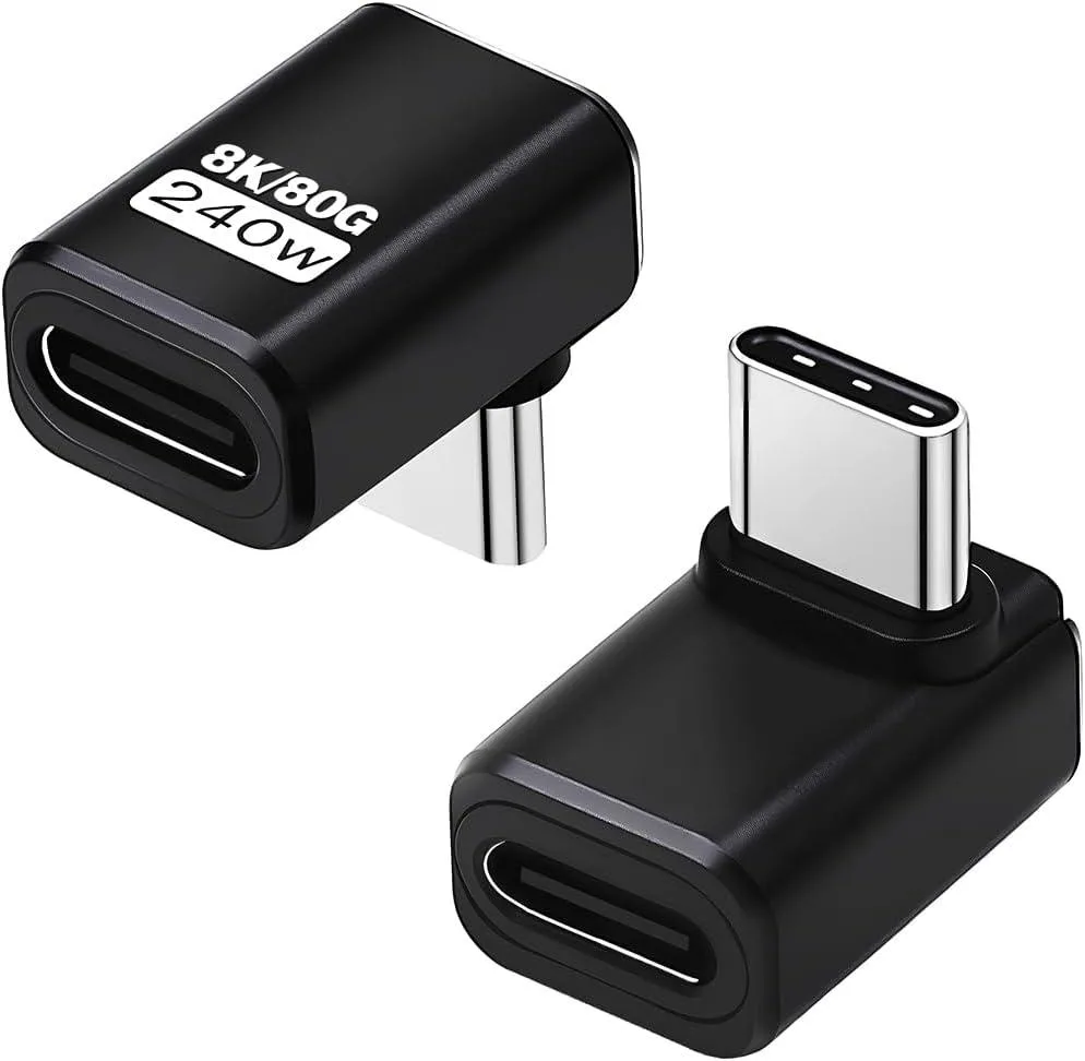 Brainwavz Brainwavz USB C 90 Degree Adapter 240W 80Gbps 8K 60Hz 2 Pack — product photo
