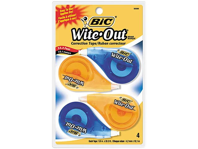 BIC BIC WOTAPP418 Wite-Out EZ Correct Correction Tape 4/Pack — product photo