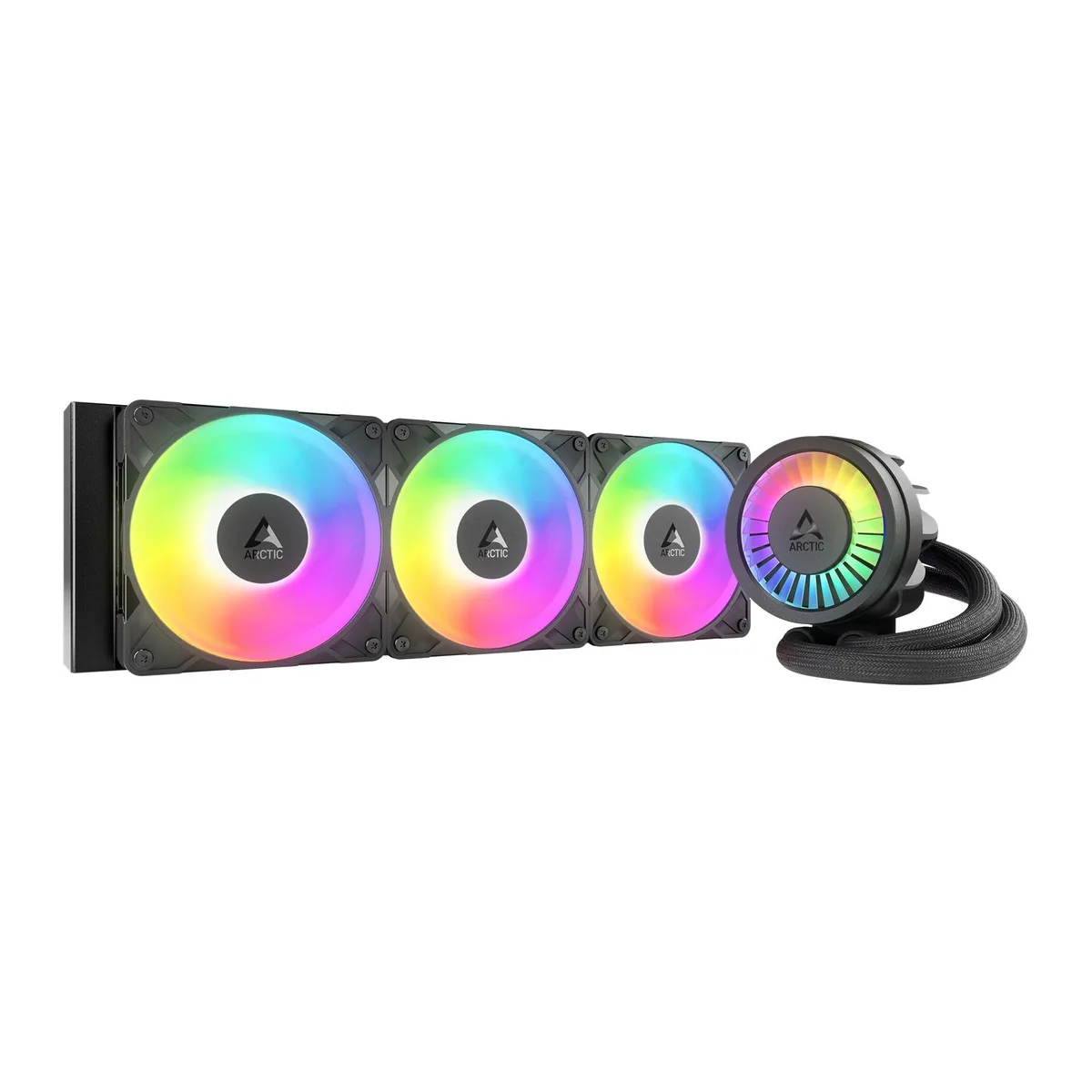 ARCTIC ARCTIC Liquid Freezer III Pro 360 A-RGB 3 x 120 mm PWM pump VRM fan contact frame liquid cooler — product photo