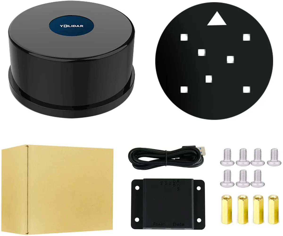 yahboom yahboom YDLIDAR 4ROS TOF lidar sensor 12Hz 30m .13° 360° 20000/s 100klux — product photo