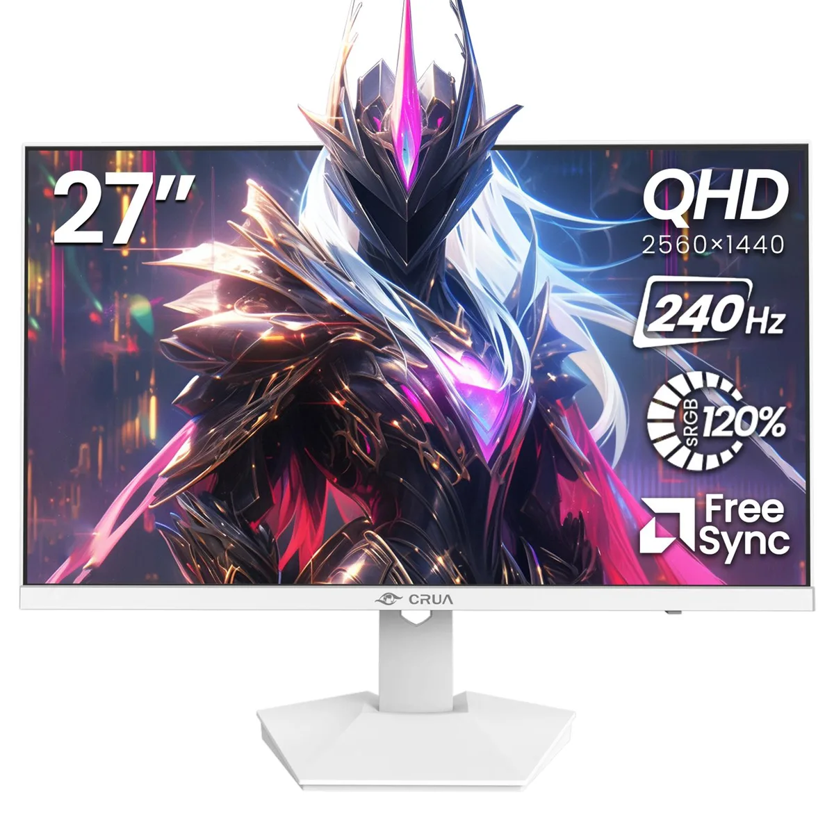 CRUA CRUA 27" 240Hz QHD IPS Gaming Monitor White — product photo