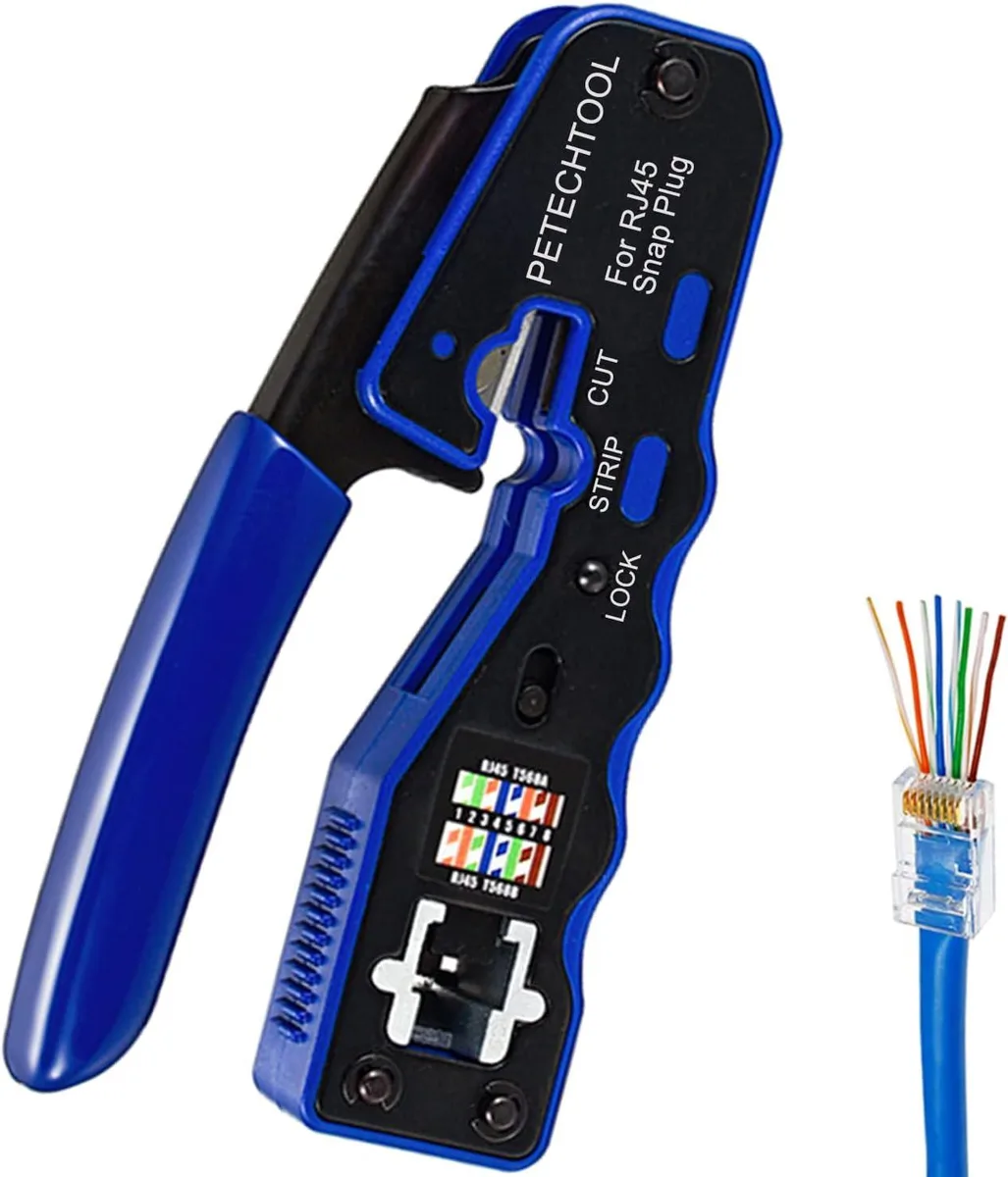 BFKK BFKK RJ45 Pass-Through Crimper Tool for Cat6a Cat6 Cat5e 8P8C — product photo