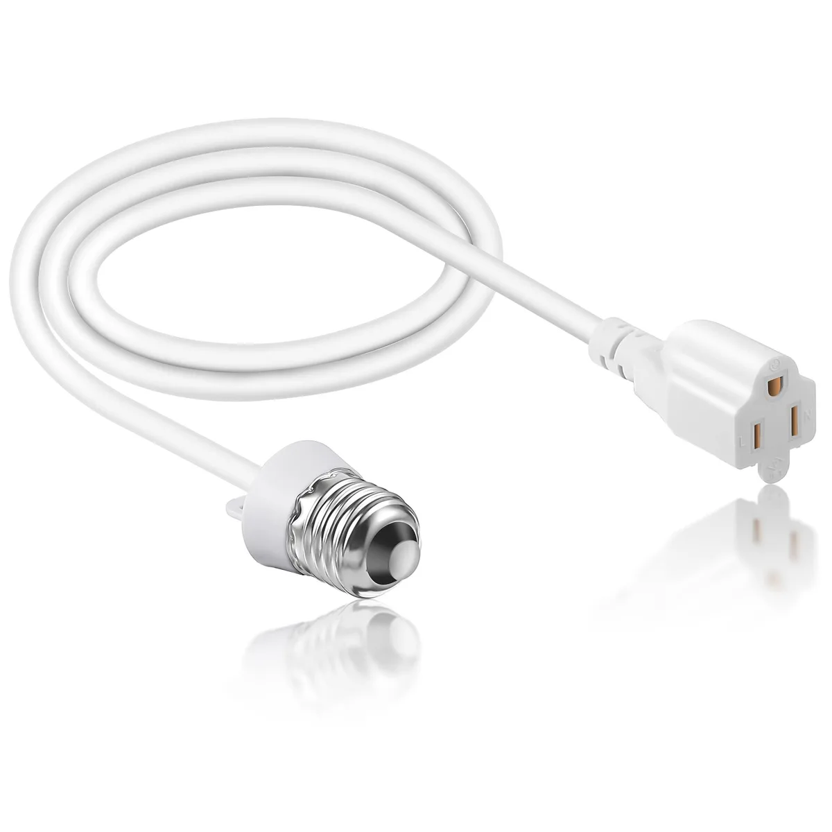  3 Outlet Light Socket Adapter E26 E27 White — product photo