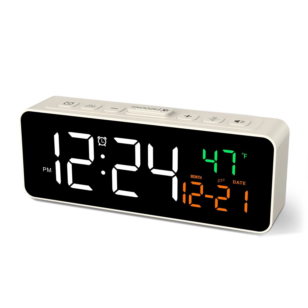 Emerson T338 White Digital Alarm Clock with Temperature Display — product photo