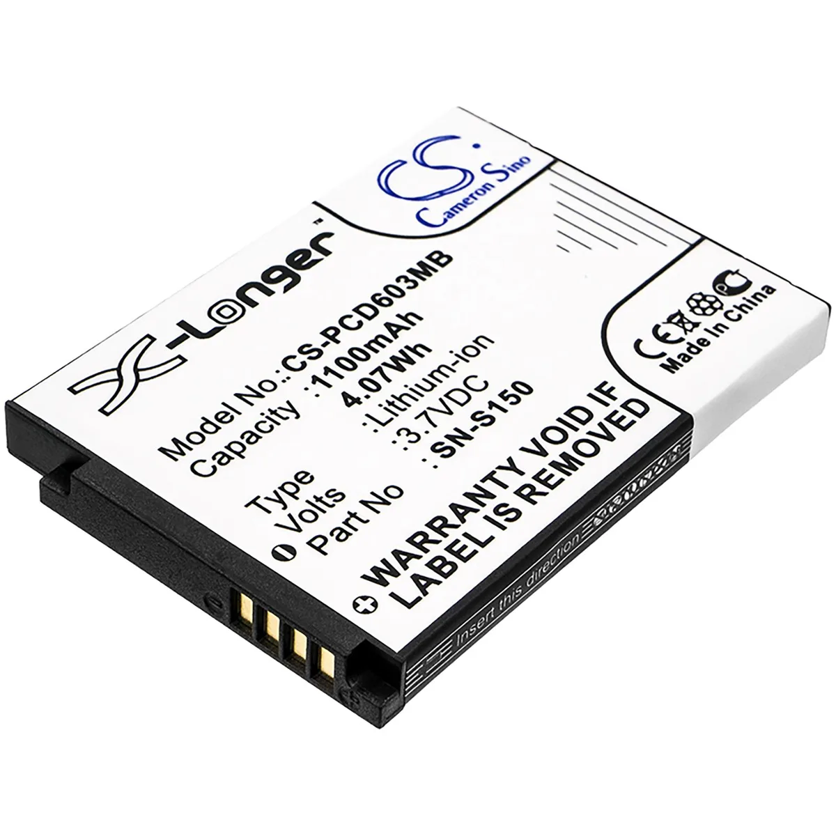 Cameron &amp; Co Cameron &amp; Co DS-CS-PCD603MB Li-ion 3.7V 1100mAh Black — product photo