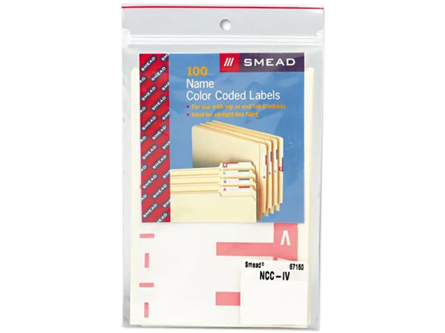 Smead Smead 67160 Alpha-Z First Letter Labels I & V Pink 100 Pack — product photo