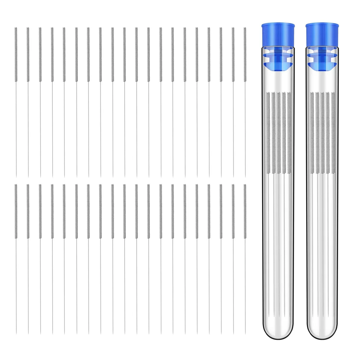 Forty stainless steel 0.4mm nozzle needles in two bottles