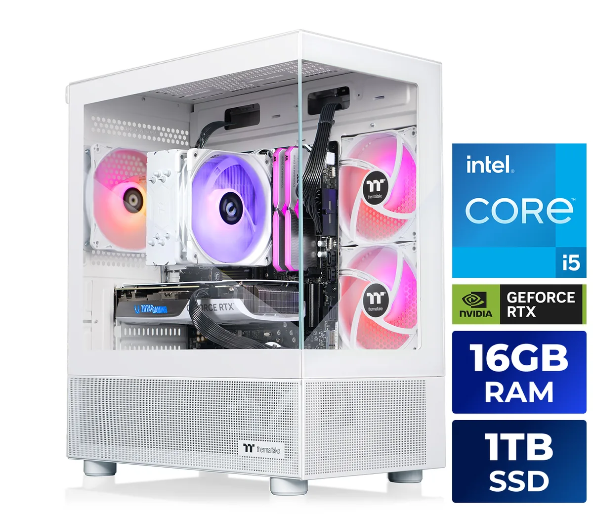 Thermaltake Thermaltake N17S-B76R-560-LCS gaming PC i5-14400F 16GB DDR4 1TB RTX 5060 — ürün fotoğrafı