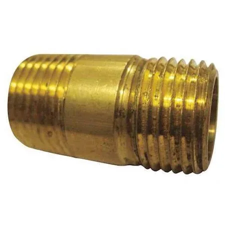 Pack of ten brass pipe nipples, threaded ends