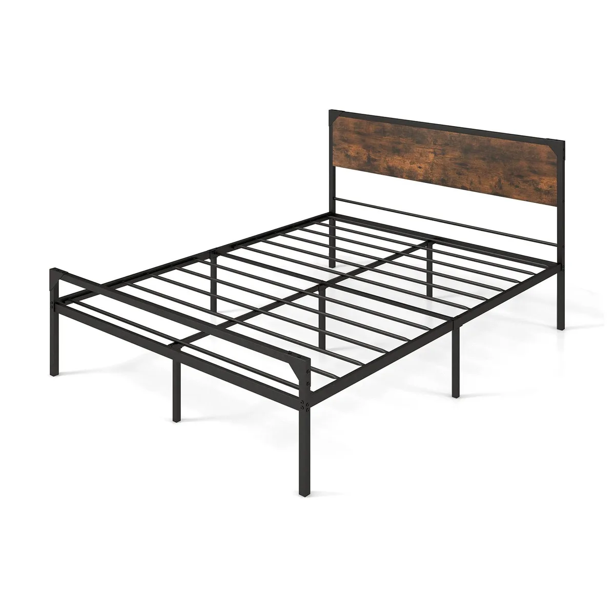SlickBlue SlickBlue Platform Bed Queen Rustic Brown 83"×63"×39.5 — product photo
