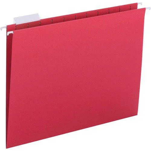 Business Source Business Source 3175 Hanging File Folders Red 25/Box — product photo