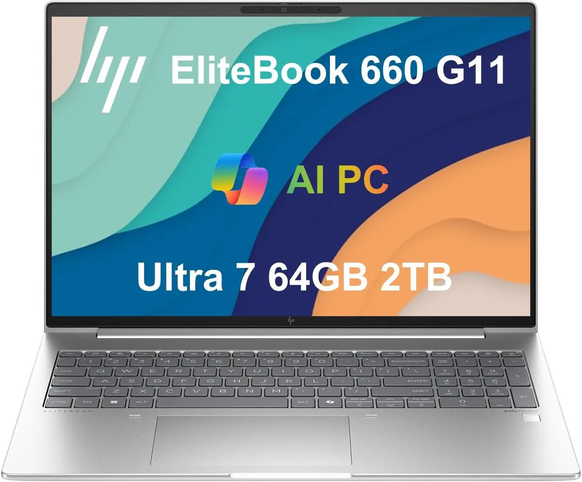 HP HP EliteBook 660 G11 16" Intel Core Ultra 7 165U 64GB 2TB business laptop — product photo