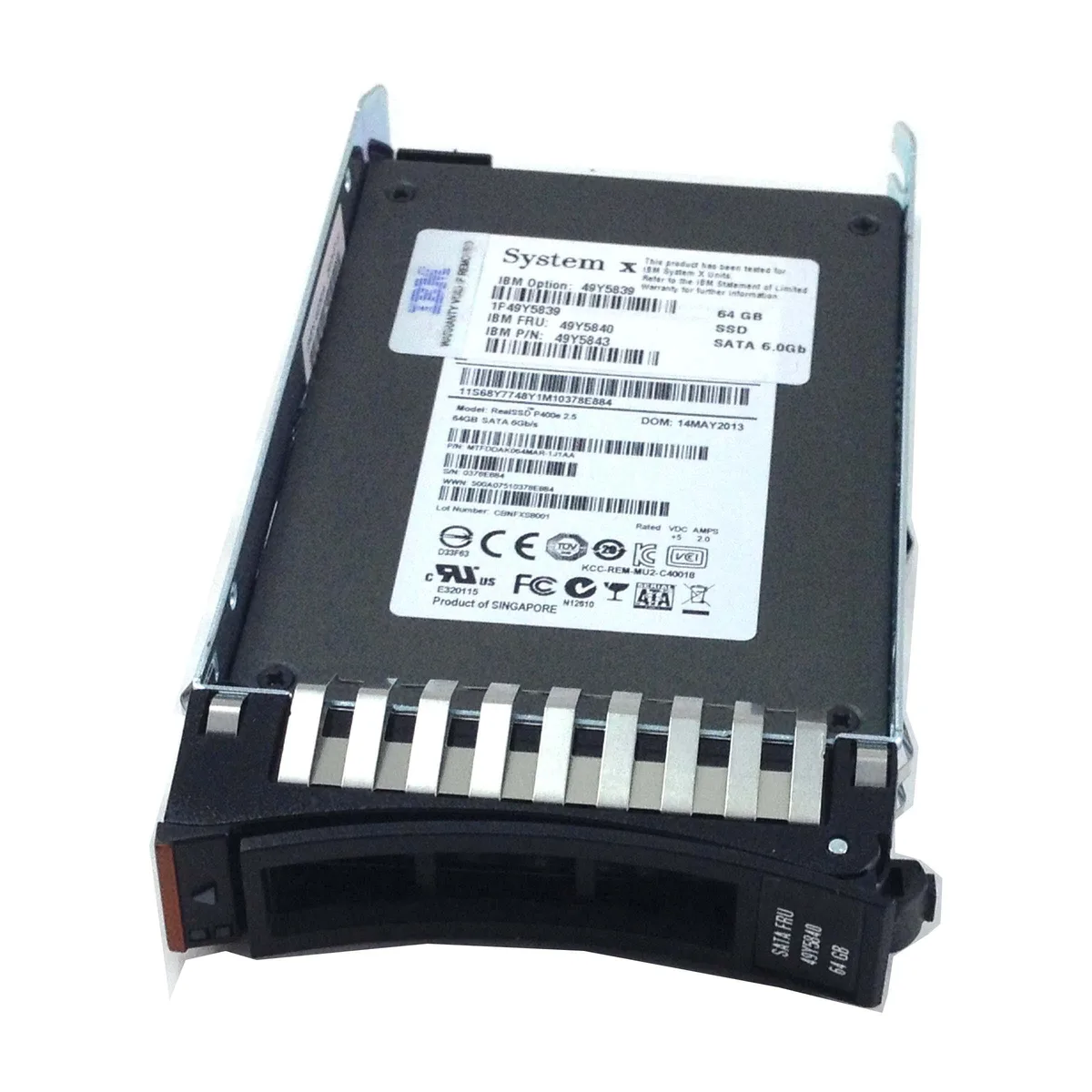 IBM IBM 49Y5840 64GB 2.5" SATA enterprise SSD — product photo