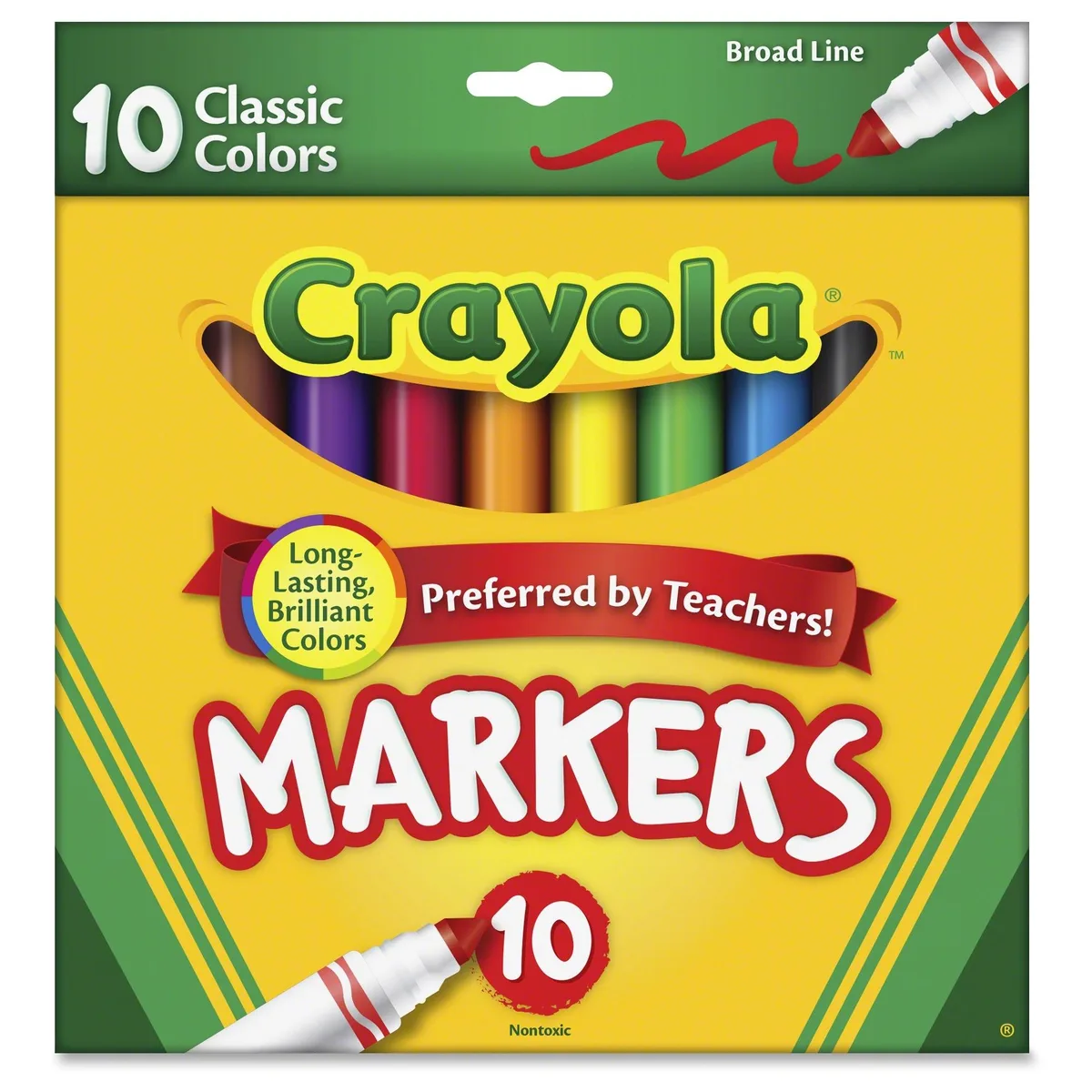 Crayola Crayola 587722 Classic Broad Line Markers 10/PK educational supply — product photo