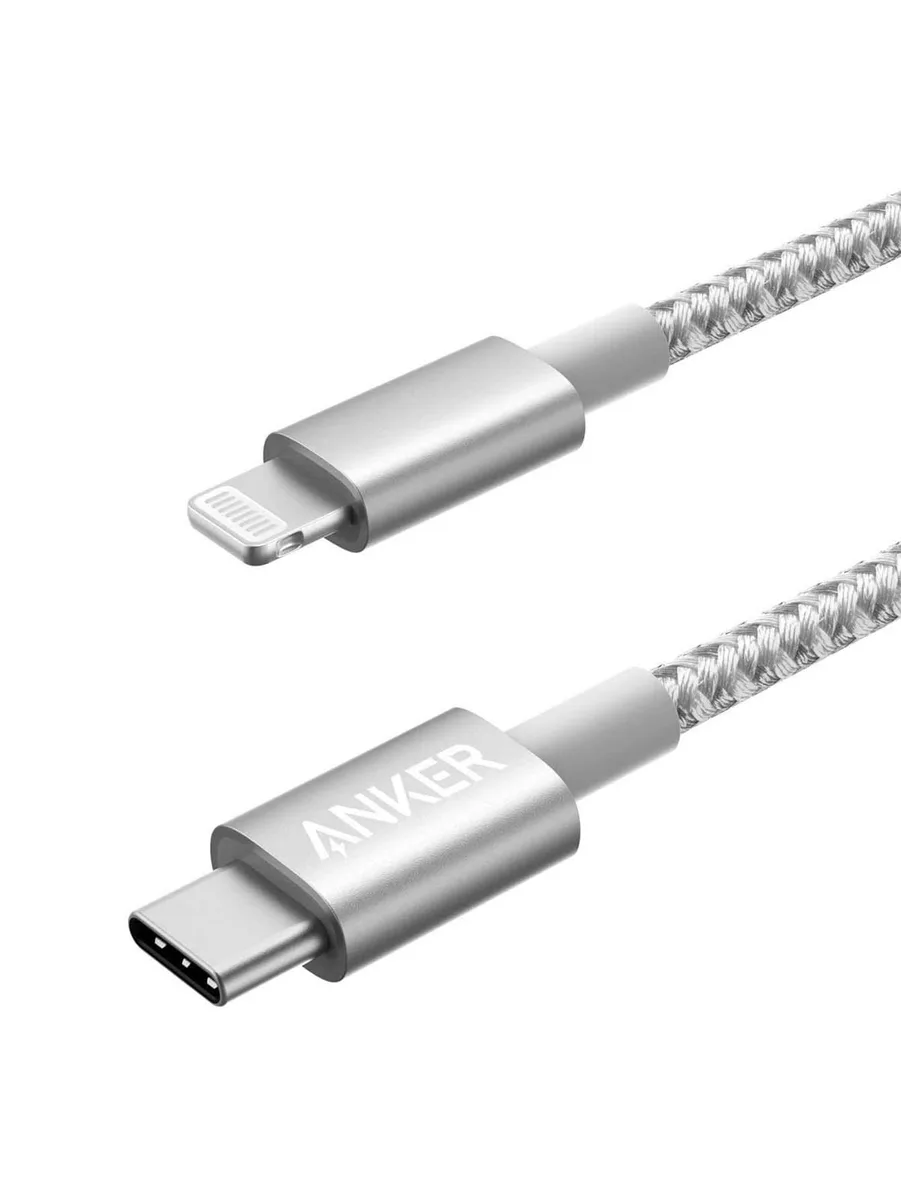 Anker Anker 521 USB-C to Lightning Cable 10ft Nylon Silver — product photo
