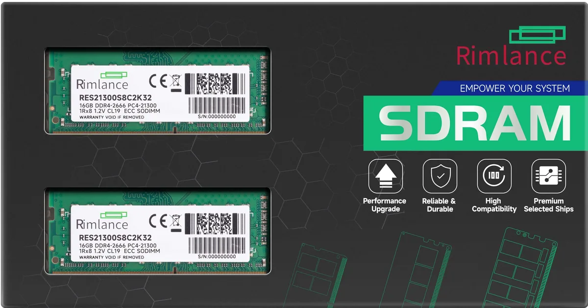 RIMLANCE RIMLANCE RES21300S8C2K32 32GB (2x16GB) DDR4 2666 ECC SODIMM 1Rx8 CL19 — product photo