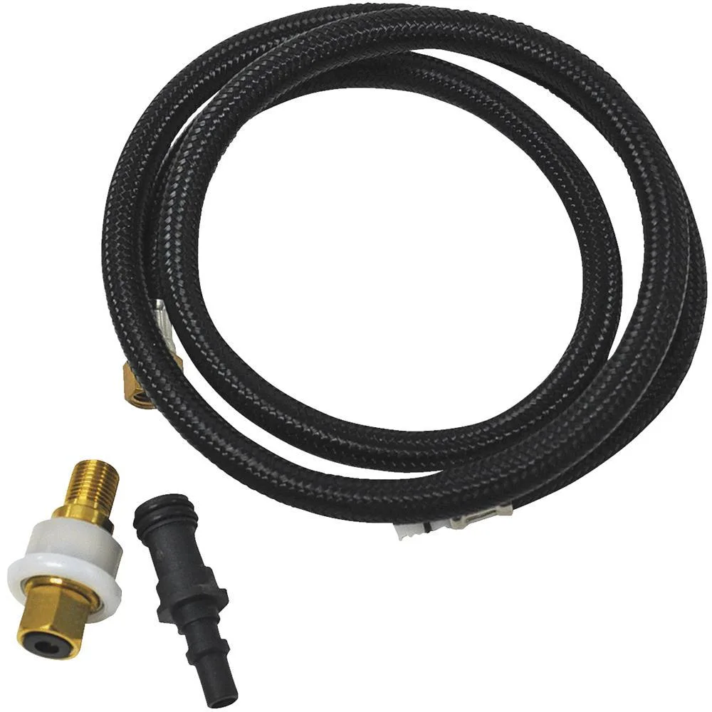 White 48-inch nylon braided hose with quick-connect adapter