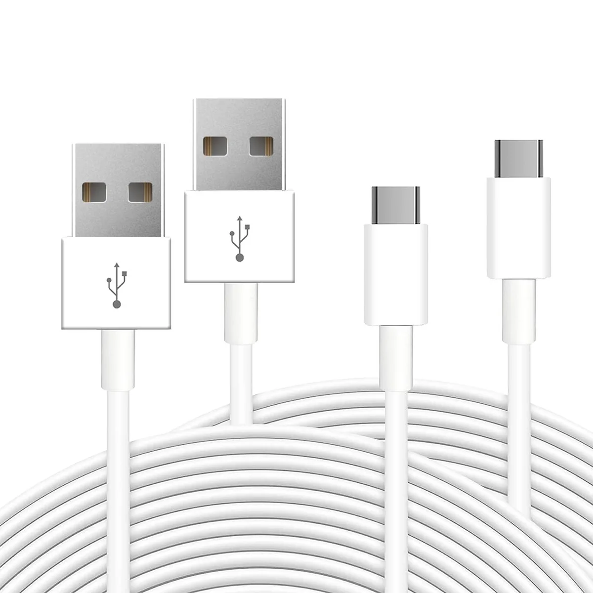  D-Link 2PK TC-5M USB-A to USB-C Cable 2-Pack 16.4ft White — product photo