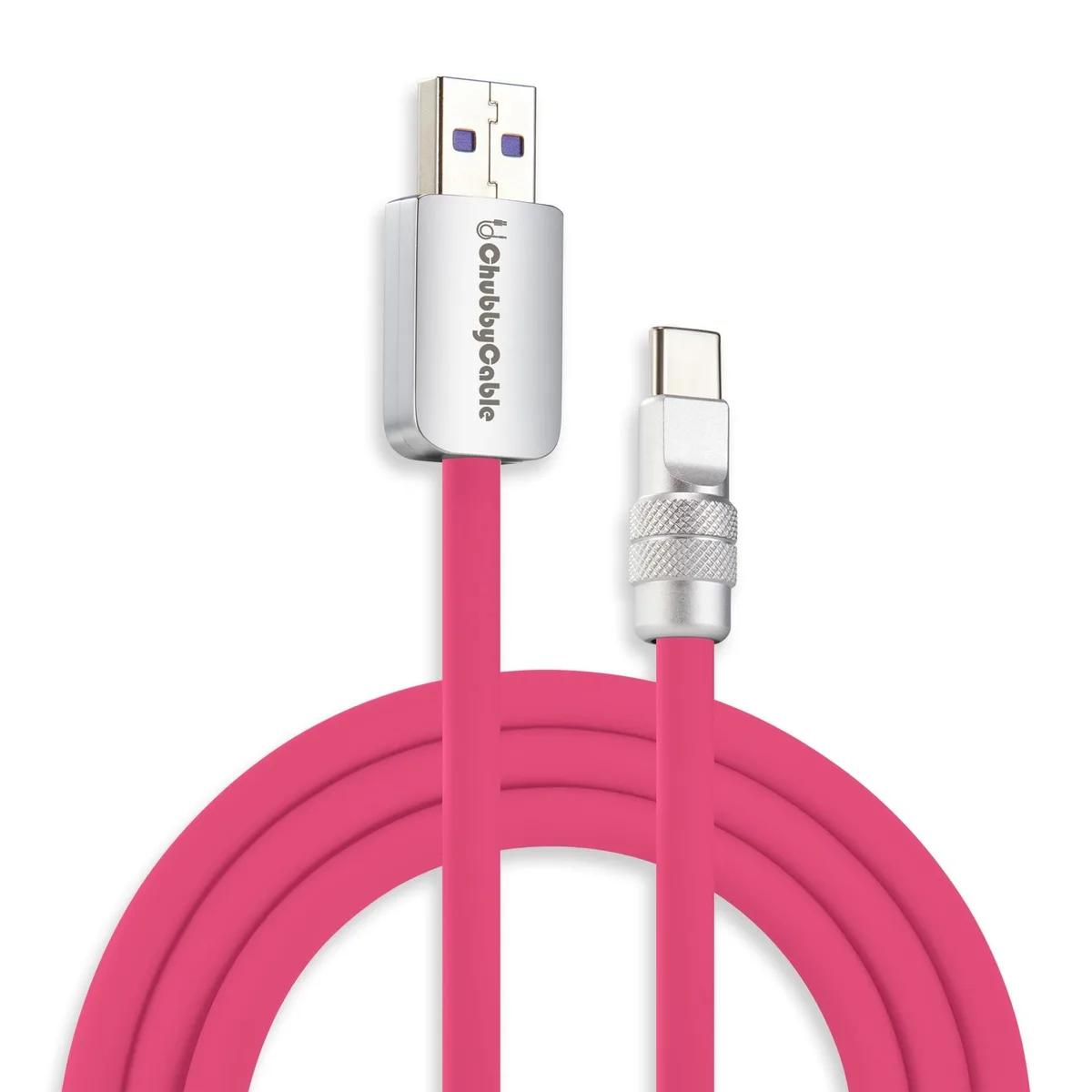 ALSEYE ALSEYE Chubby 2.0 USB-A to Type-C 120W Cable Rose Red 9.8FT 2 in 1 accessory — product photo