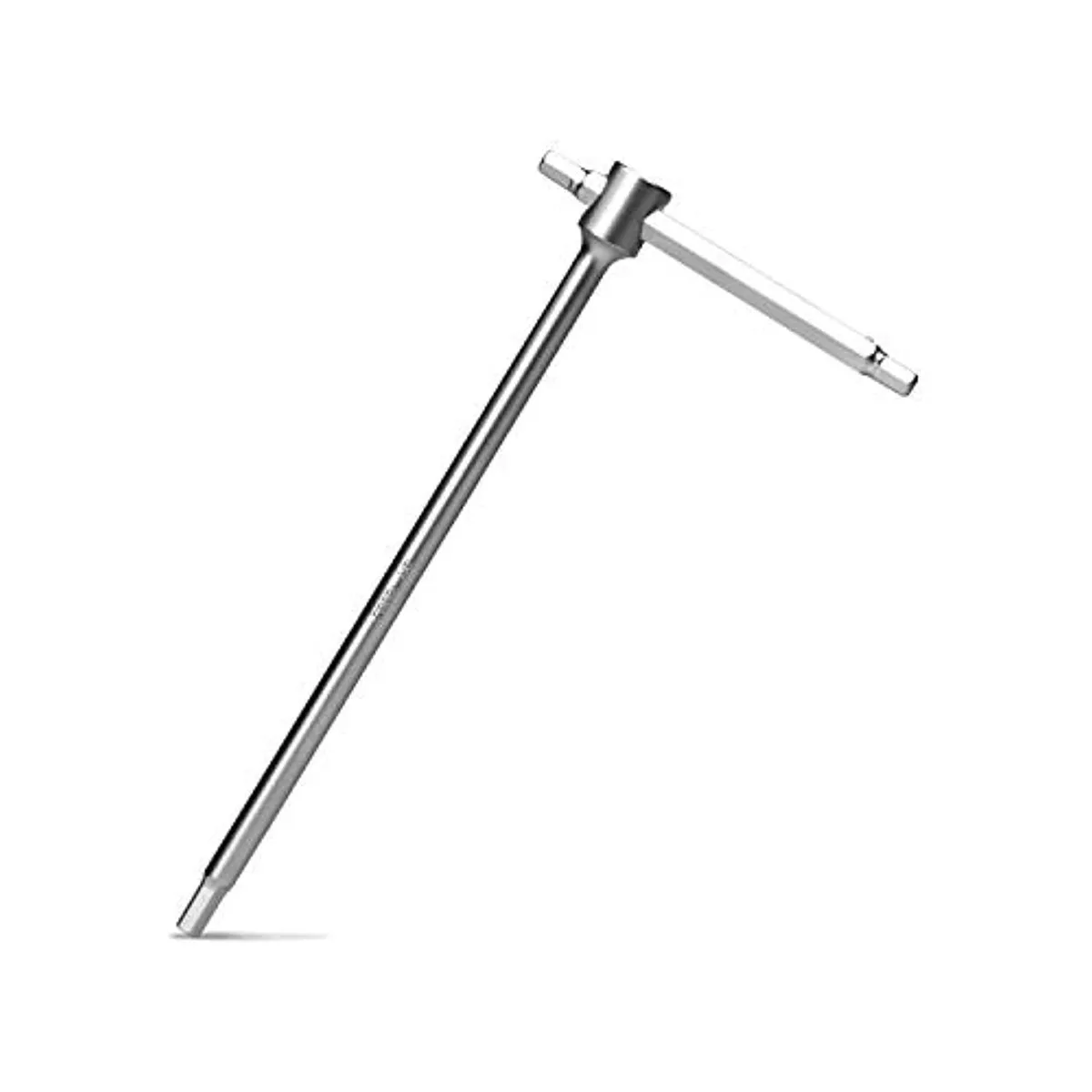 Silver sliding T-handle wrench with three 6 mm hex ends