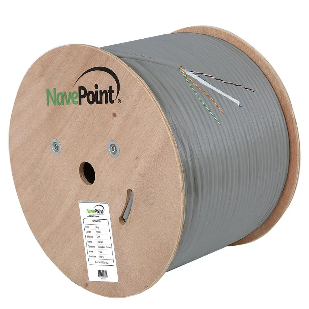 NavePoint NavePoint CAT6A Riser CMR Grey 23AWG 1000 Ft network ethernet cable — product photo