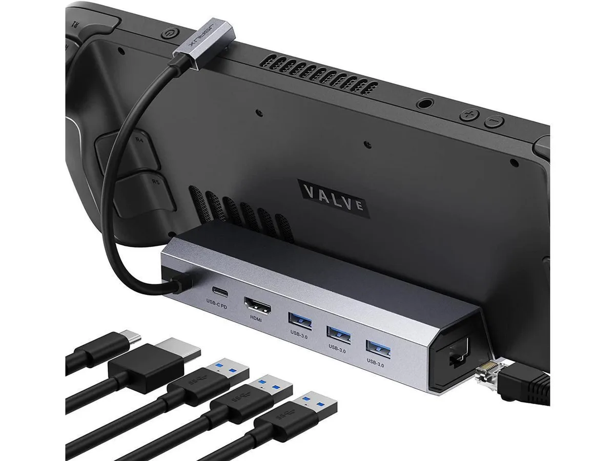 BONAEVER BONAEVER Docking Station Valve Steam Deck 6-in-1 Dock HDMI 2.0 4K@60Hz bag — product photo