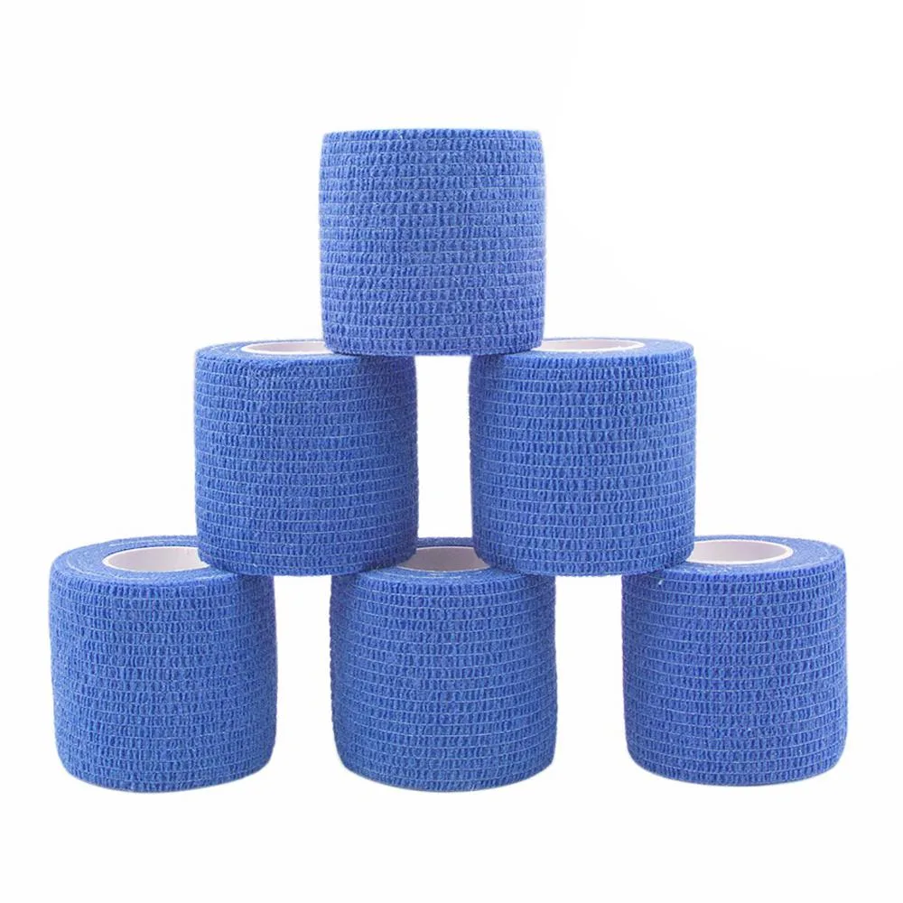 COMOmed COMOmed Self-Adherent Cohesive Bandage 2"x5 Yards Blue 6 Rolls First Aid — product photo