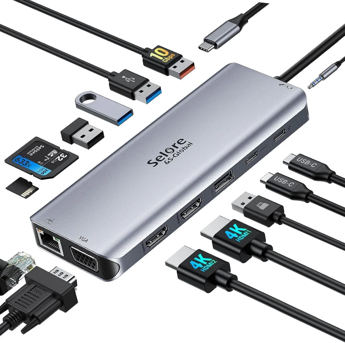 PISKEKAT PISKEKAT 14-in-1 USB-C Docking Station game controller — product photo