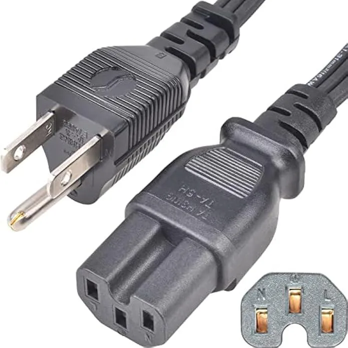 usbroway usbroway 3 ft 16 AWG 15A 125V 3-Prong Power Cord Black — product photo