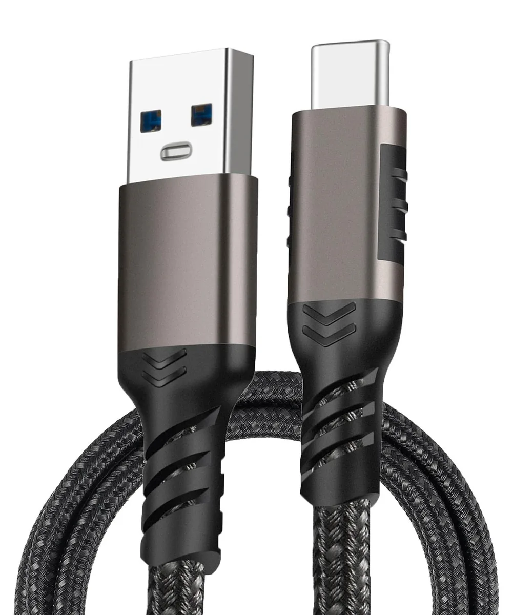 Nakedcellphone Nakedcellphone USB-A to USB-C Braided Charge Sync Cable 2m 6.5ft Black — product photo