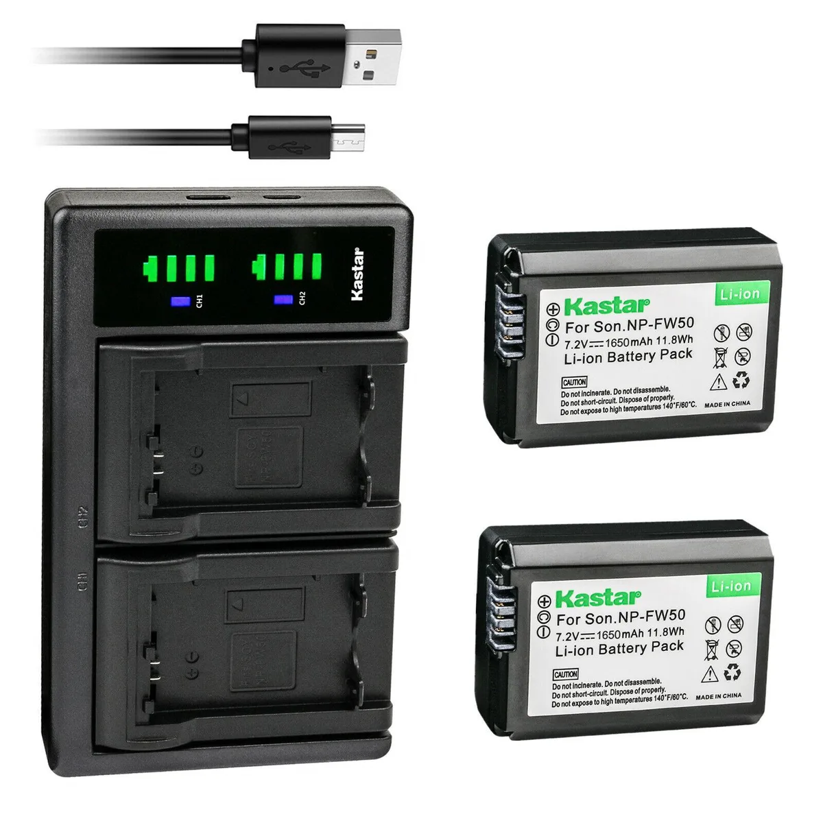 Kastar Kastar NP-FW50 2-Pack Battery &amp; LTD2 USB Charger — product photo