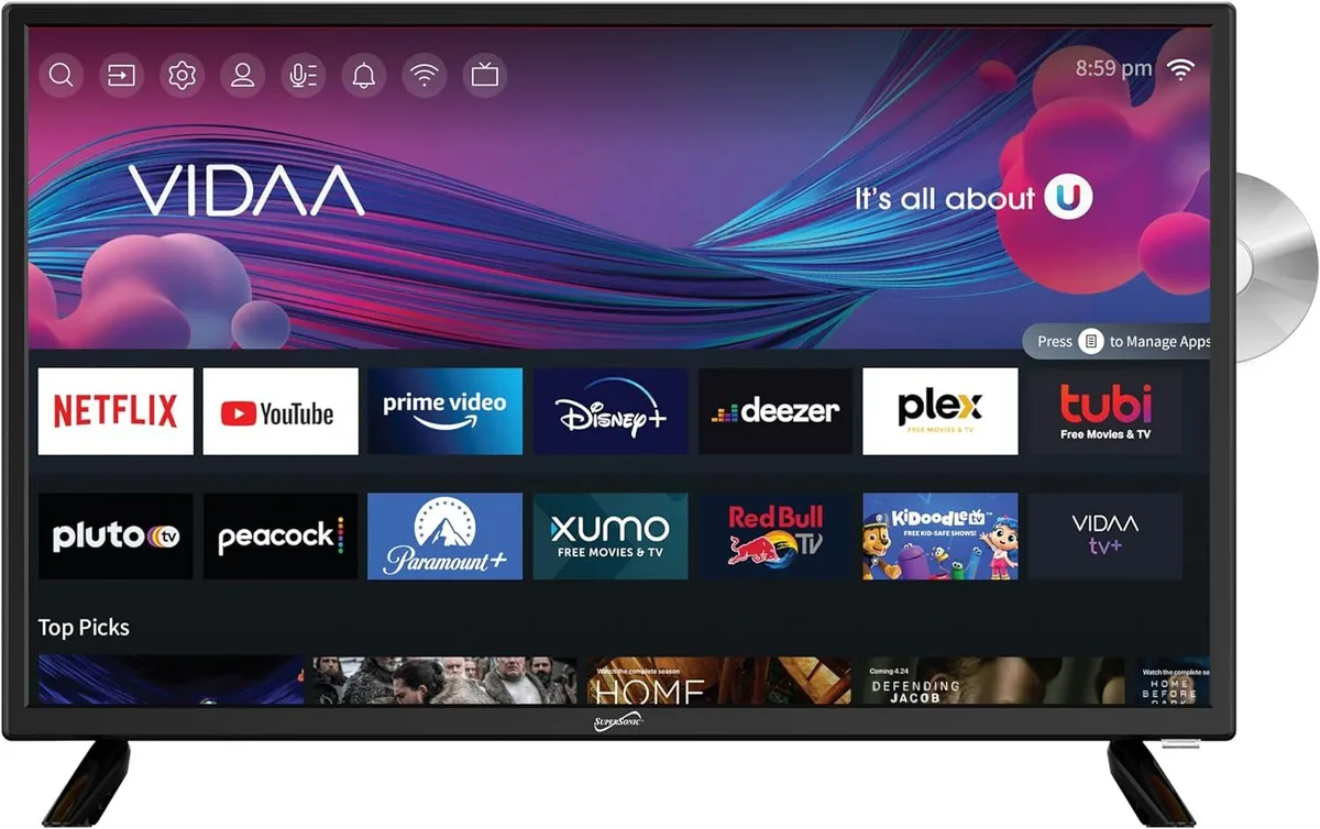 SUPERSONIC SUPERSONIC 24" LED TV with DVD Player SC-2426SDVD — product photo