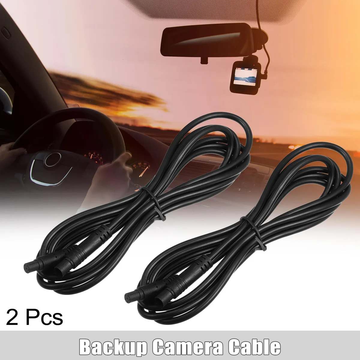 Unique-Bargains Unique-Bargains 2 Pcs 6 Pin 6.56ft Backup Camera Extension Cable — product photo