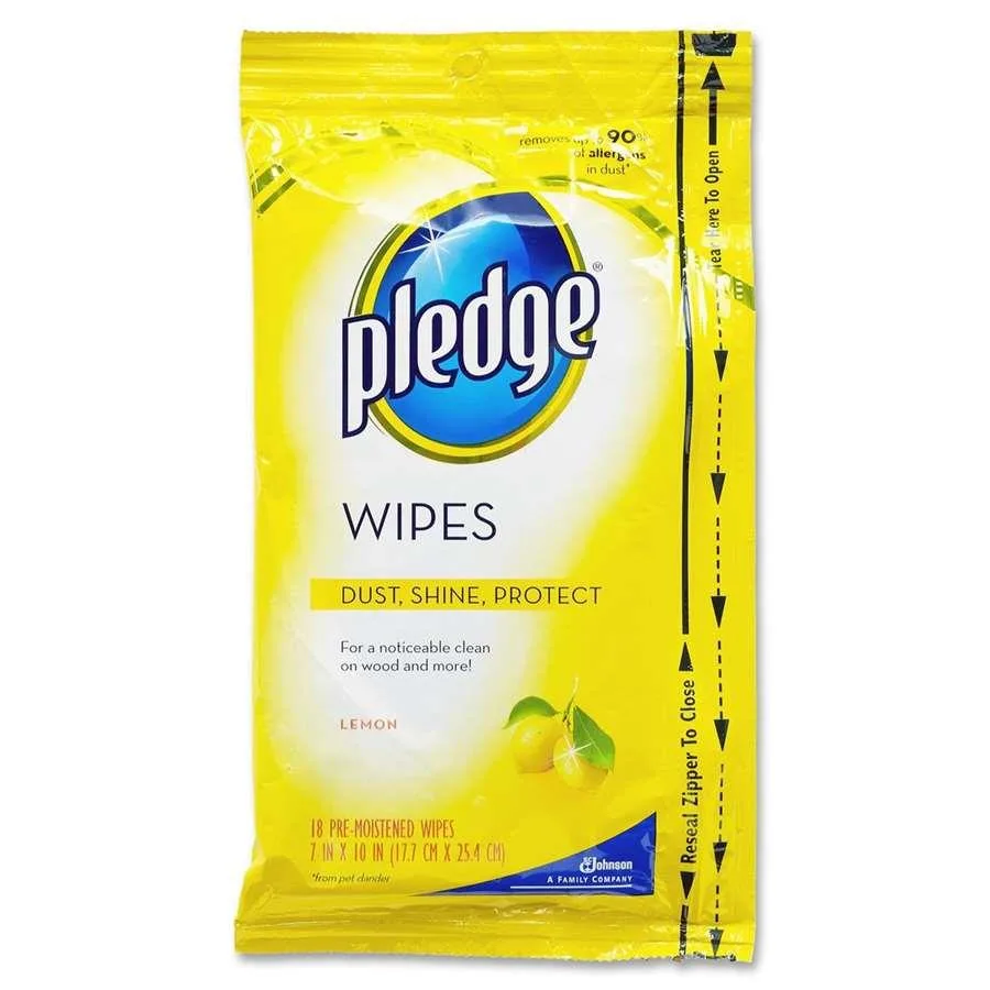 JohnsonDiversey JohnsonDiversey Pledge Lemon Wipes 24 Pack 624489 — product photo