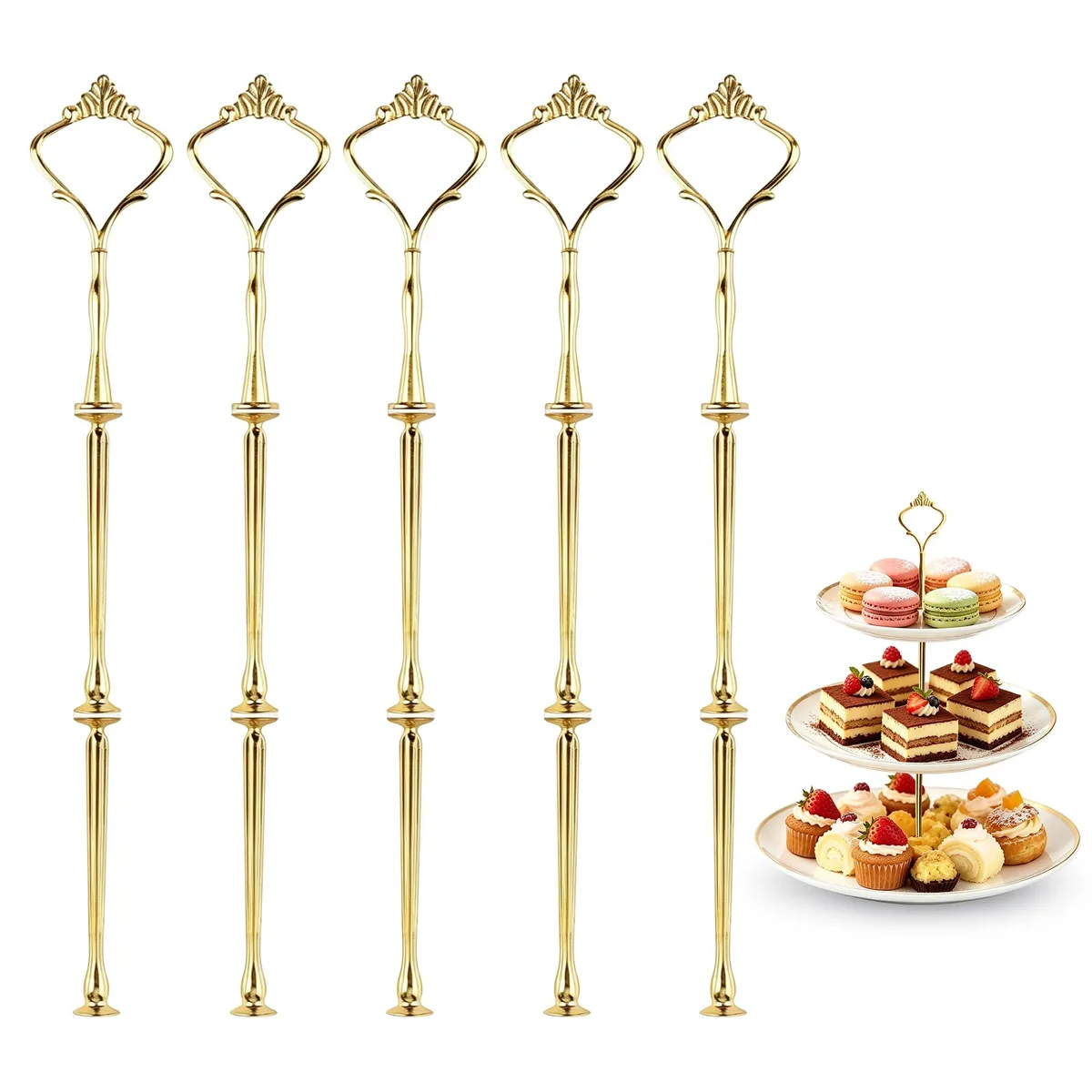Polished gold three-tier bath storage hardware kit, 25 in